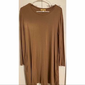 Light brown long sleeve PIKO dress